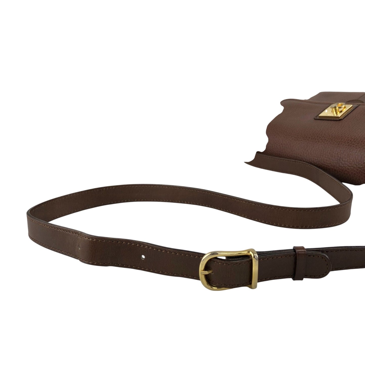 CELINE Gancini Shoulder bag Brown Vintage 88rbj3