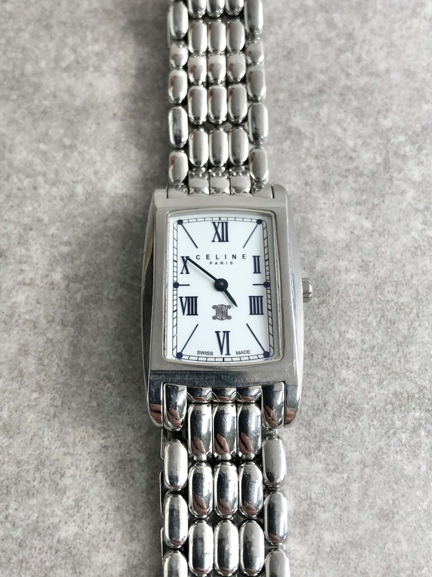 CELINE Triomphe Watch Silver Vintage 87z4zs