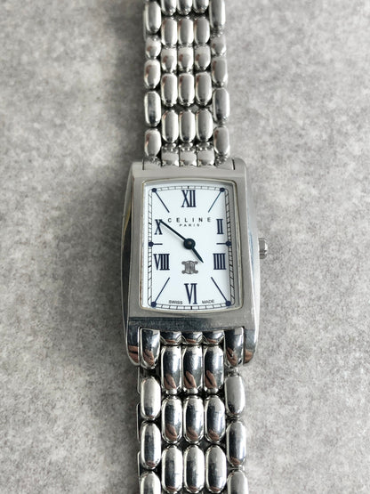 CELINE Triomphe Watch Silver Vintage 87z4zs