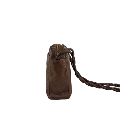 CHANEL Matelasse Coco Mark Shoulder bag Brown Vintage 4u7hig