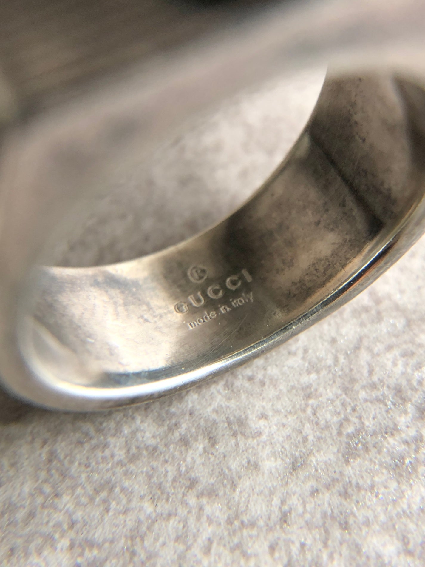 GUCCI G Motif  Ring Silver Vintage u4atsw