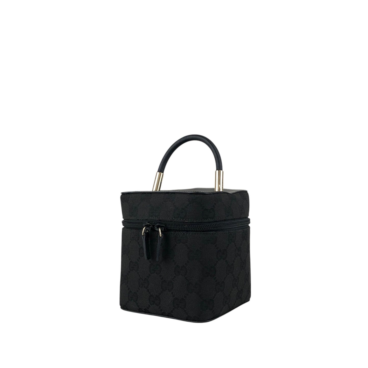 GUCCI GG Canvas Handbag Vanity bag Black Vintage menarj