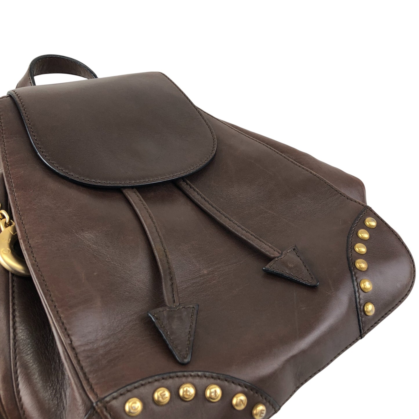 CELINE Logo Backpack Brown Vintage bw7ed4