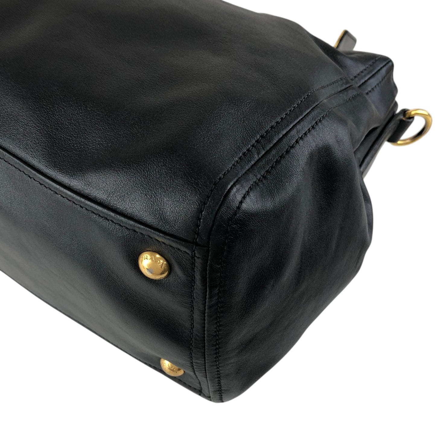 PRADA Logo Two-way Boston bag Shoulder bag Black Vintage k82hca