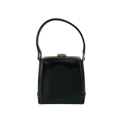 GUCCI Logo Small Handbag Black Vintage xwdrnw