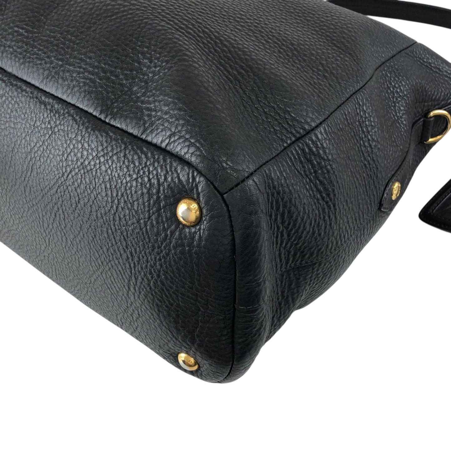 PRADA Logo Shoulder bag Black Vintage mxb7r6