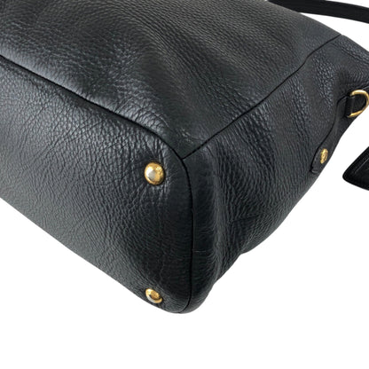 PRADA Logo Shoulder bag Black Vintage mxb7r6