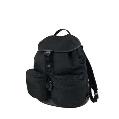 PRADA Tessuto Triangle Logo Backpack Black Vintage cdmpeg