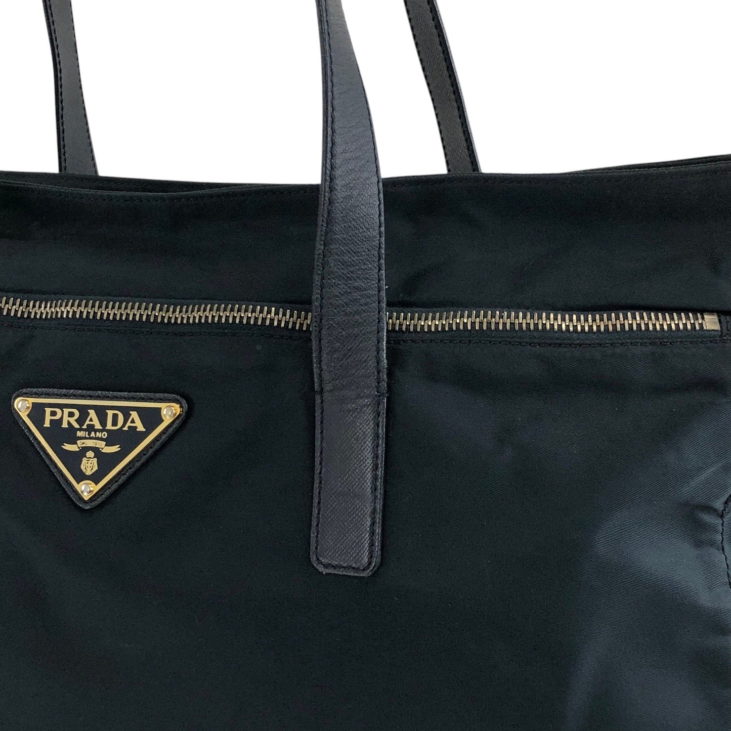 PRADA Tessuto Triangle Logo Totebag Black Vintage nvkgms