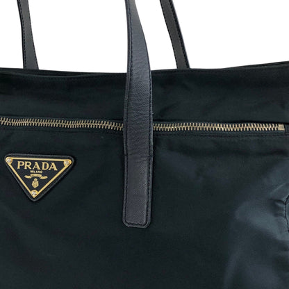 PRADA Tessuto Triangle Logo Totebag Black Vintage nvkgms