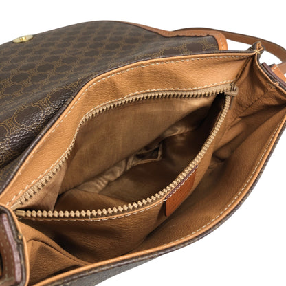 CELINE Macadam Blason Round Shoulder bag Brown Vintage afajii