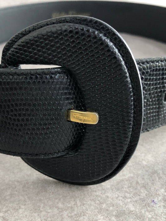 Salvatore Ferragamo Vala Ribbon Belt Black Vintage yfhukd
