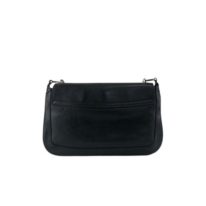 GUCCI Logo Chain Shoulder bag Black Vintage tjescz