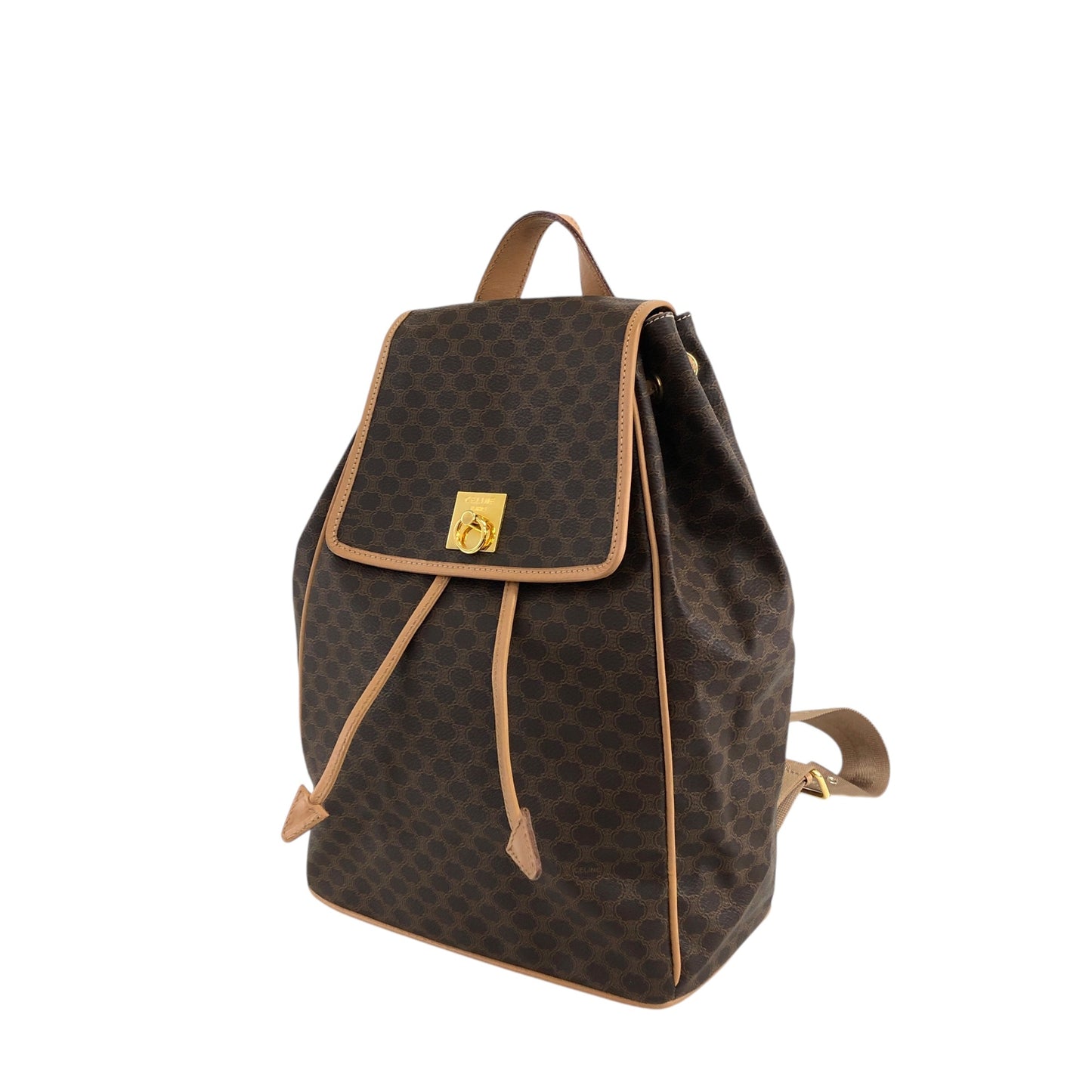 CELINE Macadam Gancini Backpack Brown Vintage x8u3v3