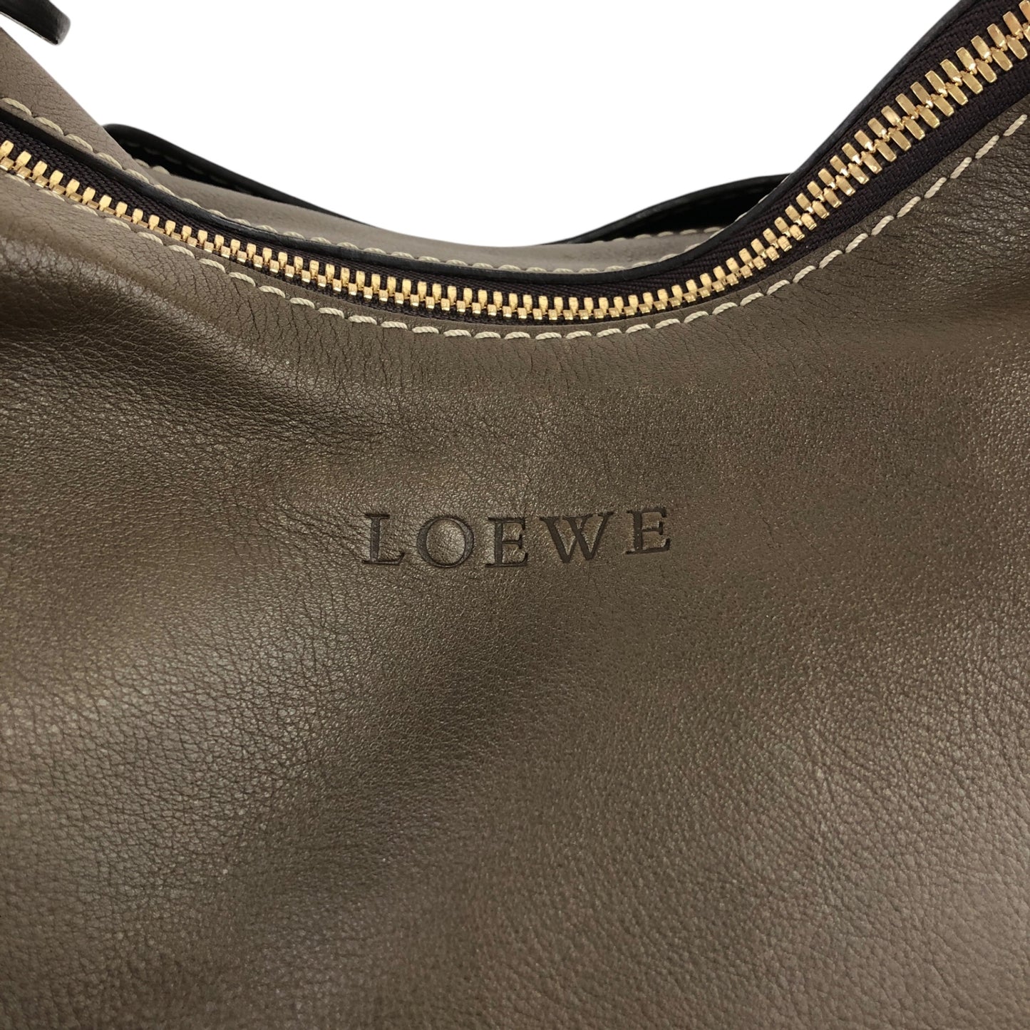 LOEWE Logo Embossed Shoulder bag Brown Vintage fsvn5t