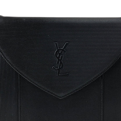 Yves Saint Laurent YSL Logo Shoulder bag Black Vintage 4x4vtu