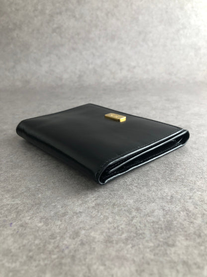 CELINE Horse Carriage Trifold Wallet Black Vintage 4azh3v