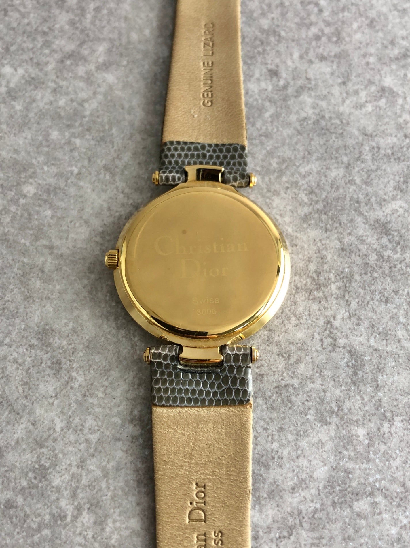 Christian Dior Quartz Watch Gold×Gray 3006 Vintage vwkm72