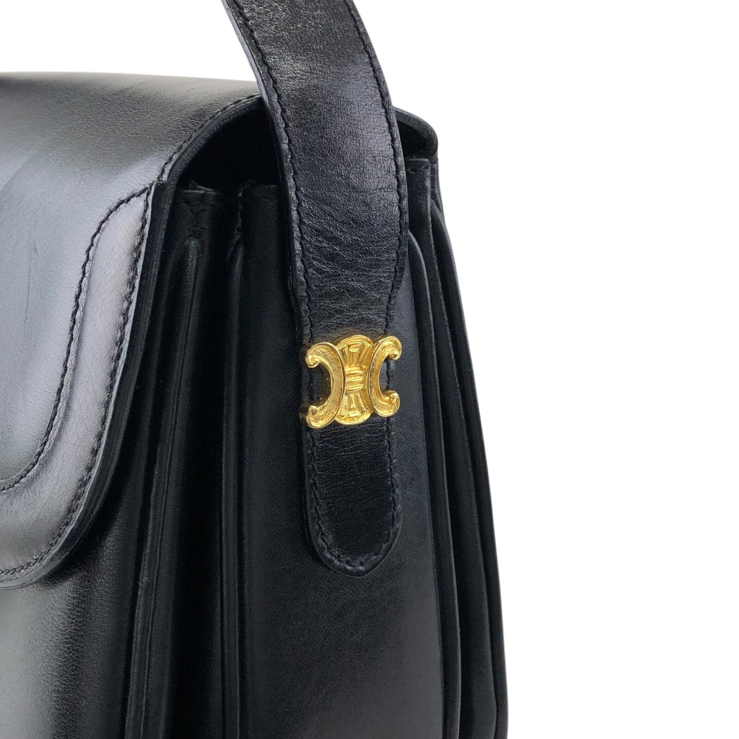 CELINE Blason Shoulder bag Black Vintage ikbdre