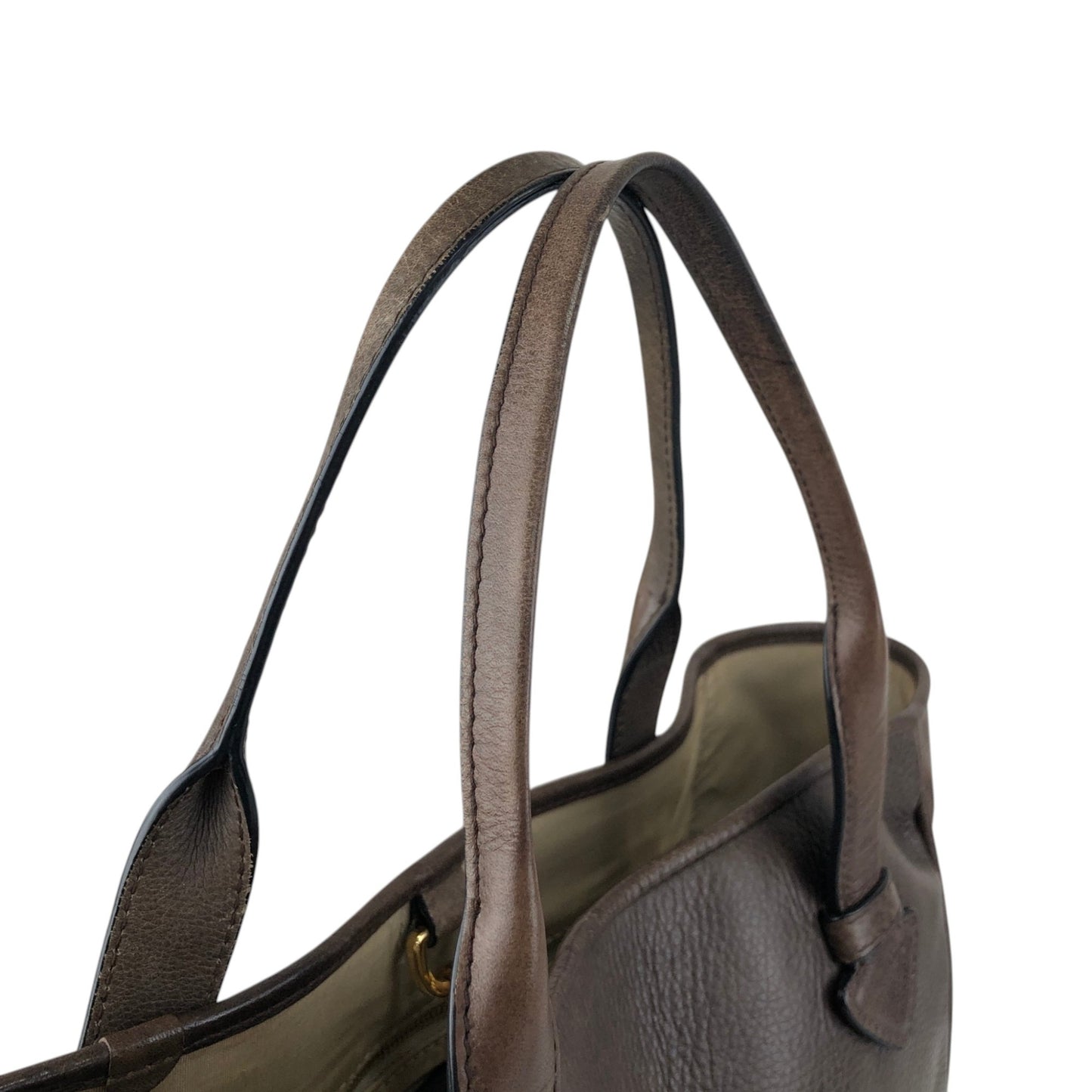 LOEWE Logo Embossed Handbag Totebag Brown Vintage faniey