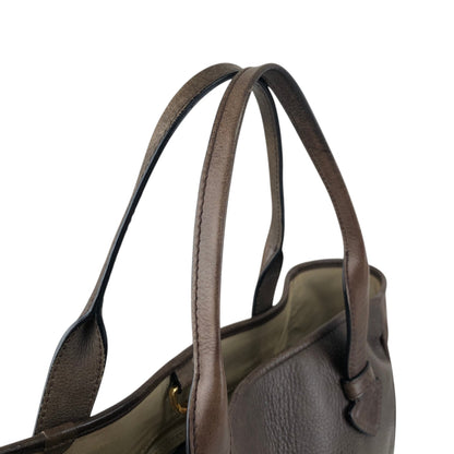 LOEWE Logo Embossed Handbag Totebag Brown Vintage faniey