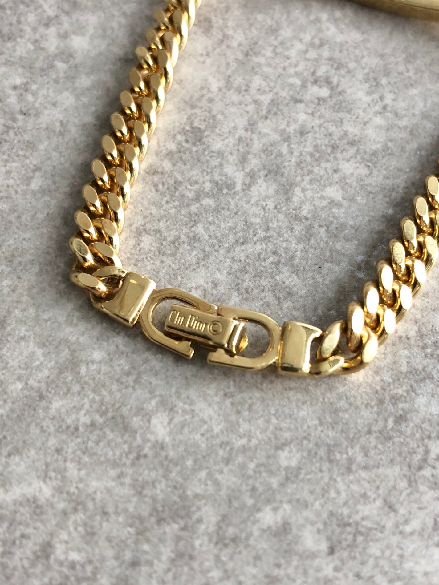 Christian Dior Logo Motif  Bracelet Gold Vintage pmj4s6