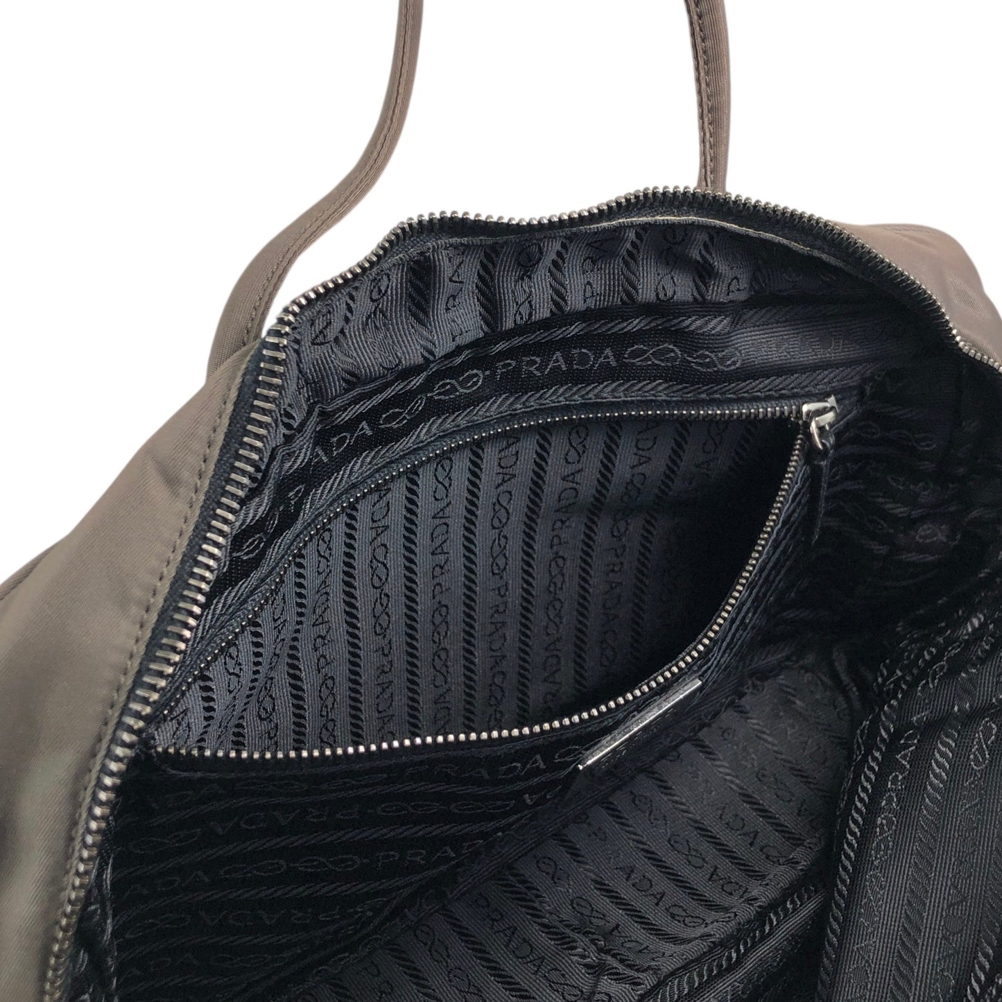 PRADA Tessuto Triangle Logo Totebag Gray Vintage 687jiy