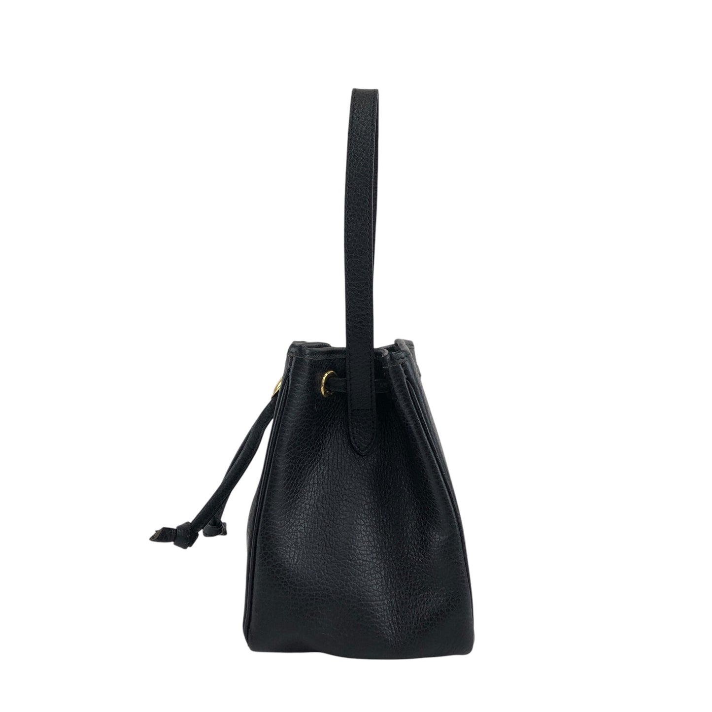 Christian Dior CD Logo Drawstring Small Handbag Black Vintage 8u4aph