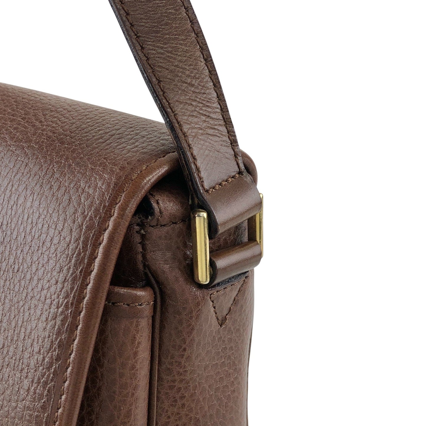 CELINE Gancini Shoulder bag Brown Vintage 88rbj3