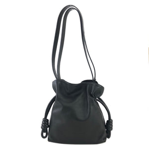 LOEWE Flamenco Knot Small Drawstring Shoulder bag Black Vintage wsftx5