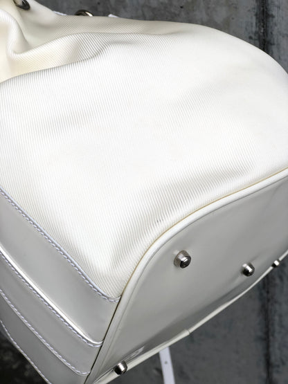 GUCCI Bamboo Nylon Patent leathe Whiter 4umeg6