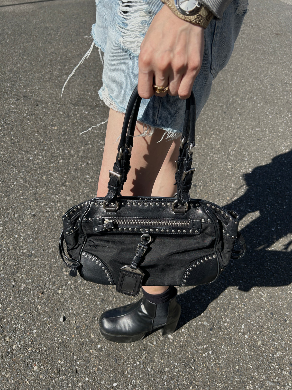 PRADA Totebag Black Vintage dgrztj