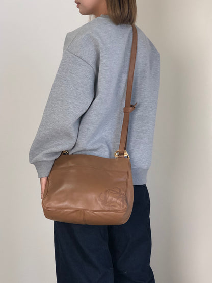 LOEWE Anagram Shoulder bag Brown Vintage hjuexd