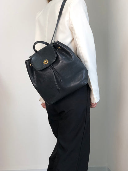 CELINE Toggle Clasp Backpack Black Vintage u7henu