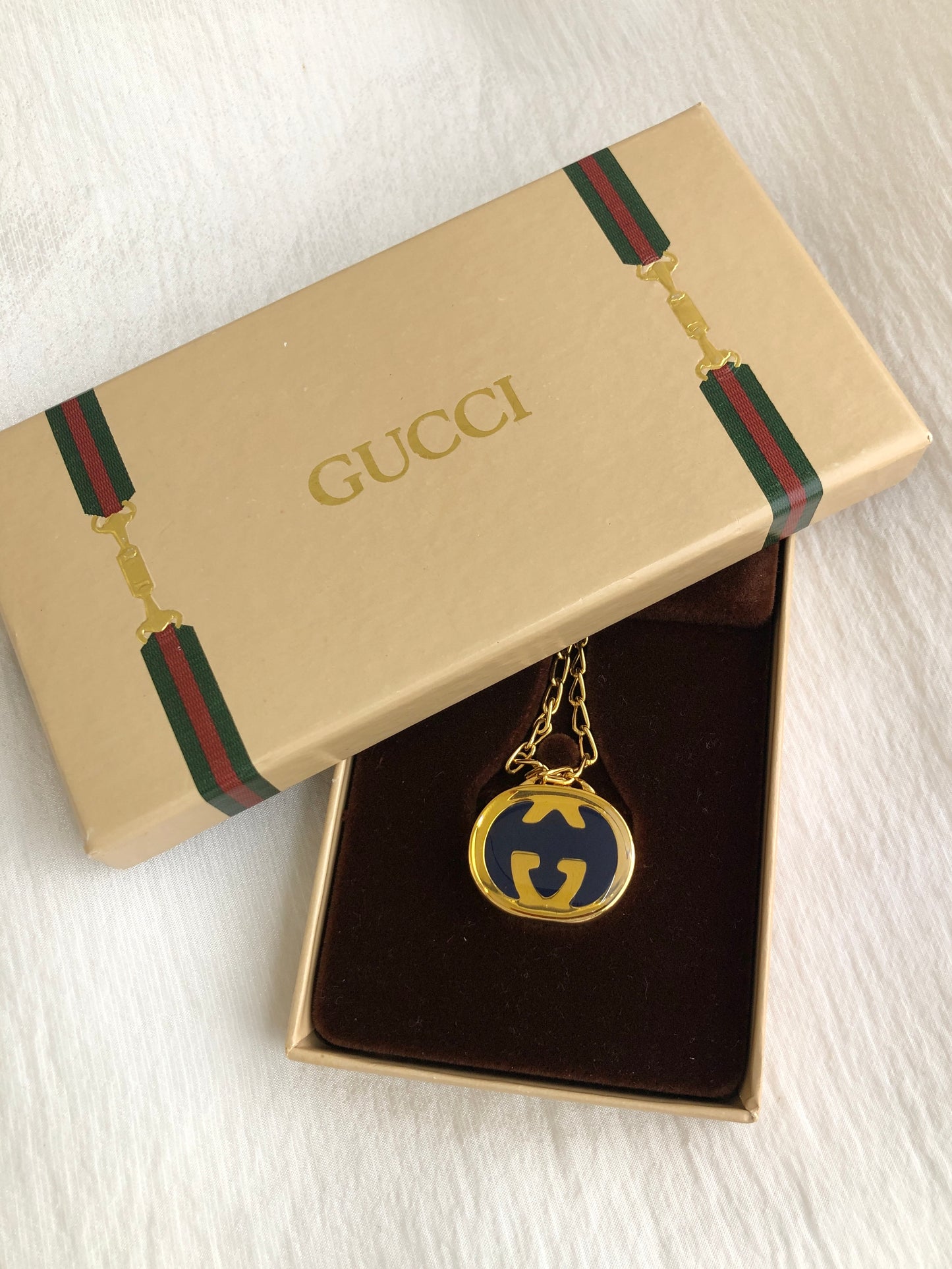 GUCCI GG Motif Necklace Gold Vintage fh2wgd