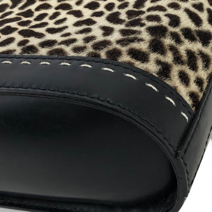 CELINE Unborn calf Dalmatian pattern Mantel Shoulder bag Black Vintage Old CELINE dn7e23