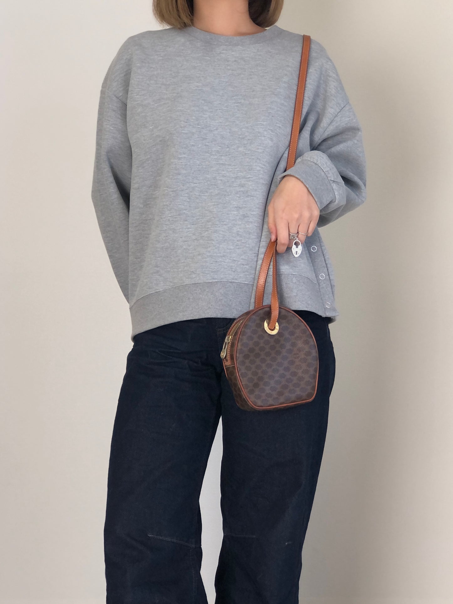 CELINE Macadam Shoulder bag Brown Vintage zhsca6
