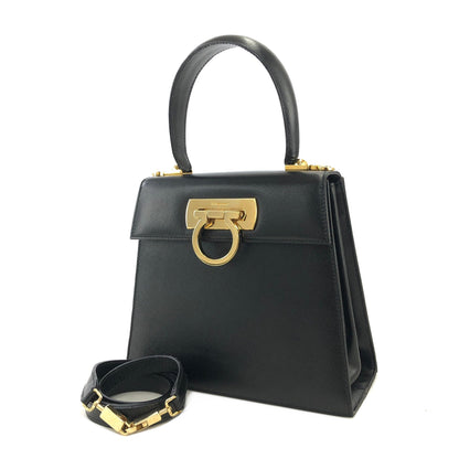Salvatore Ferragamo Gancini 斜背包 手提包 肩背包 黑色 復古 舊 jpcsfp
