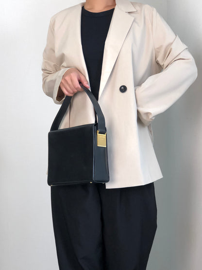 CELINE Gancini Handbag Shoulder bag Black Vintage b73drr