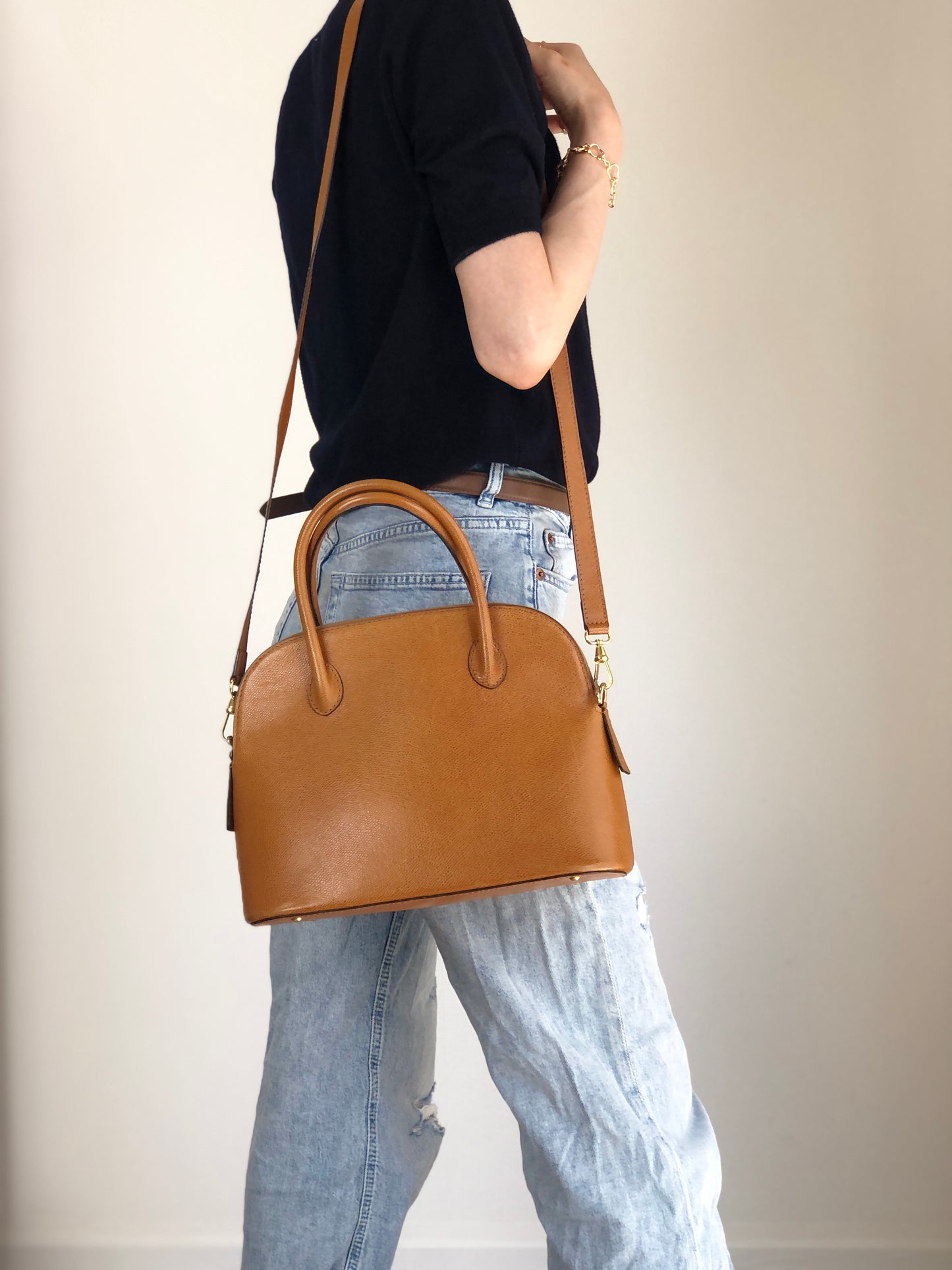 CELINE Two-way Handbag Shoulder bag Brown Vintage 5ukm4d