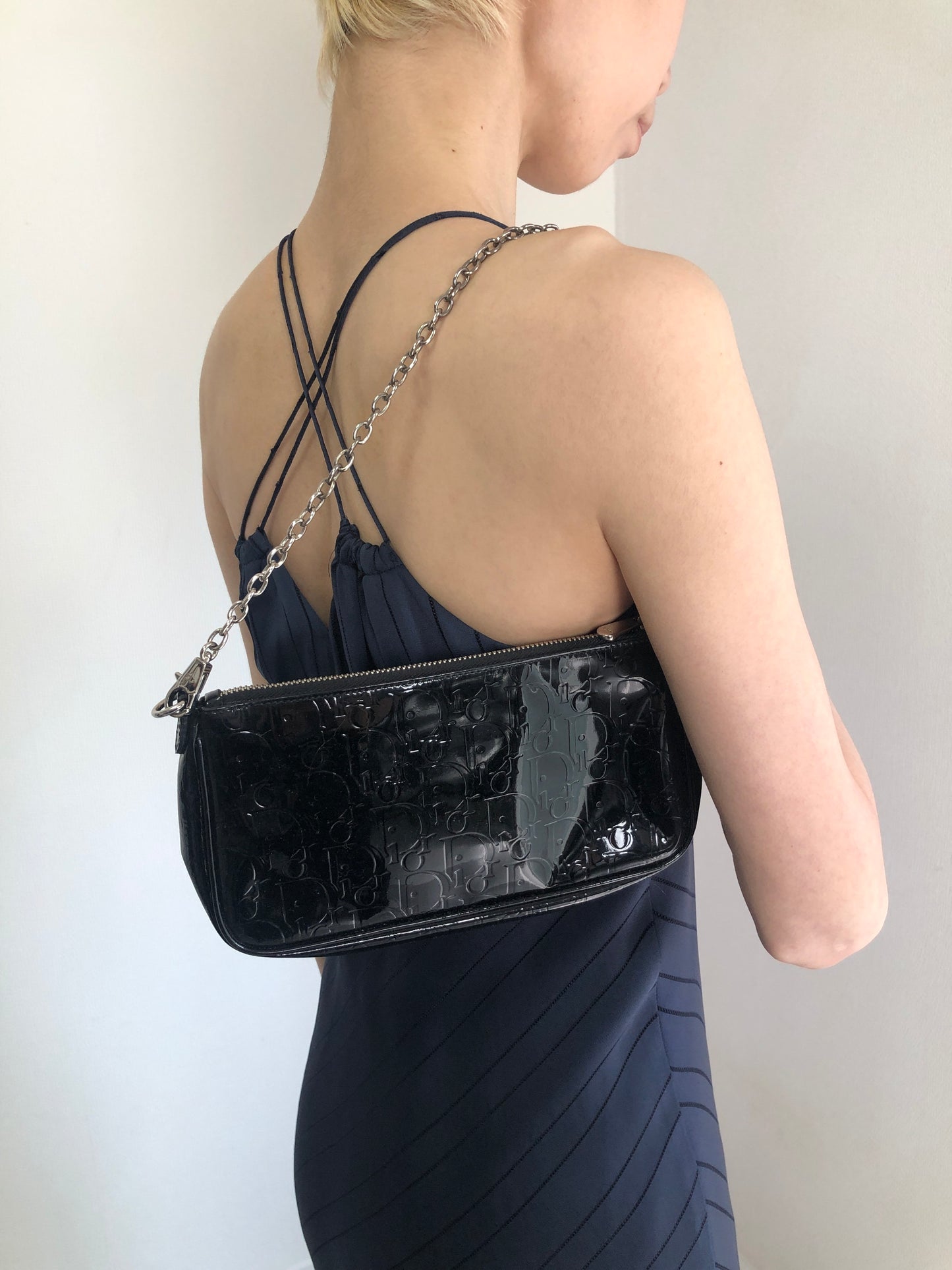 Christian Dior Trotter Small Chain Handbag Black Vintage 5zy6xf