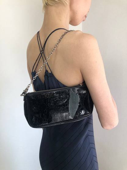 Christian Dior Trotter Small Chain Handbag Black Vintage 5zy6xf