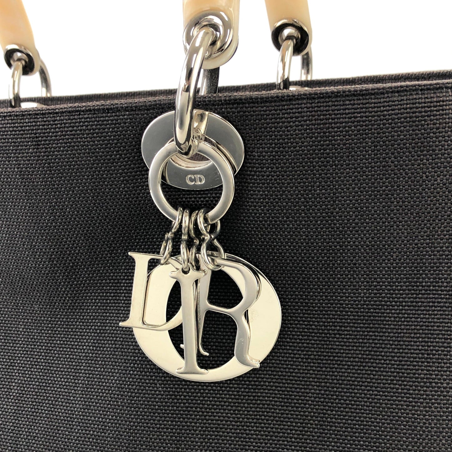 Christian Dior Lady dior Tortoiseshell handle Handbag Black Vintage Old rzcgaz