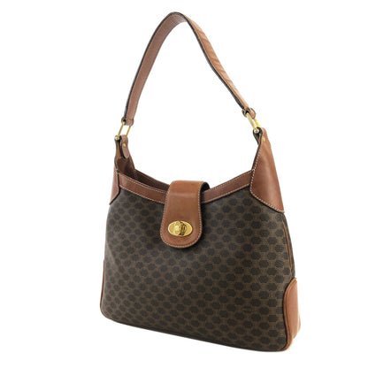 CELINE Macadam Blason Turn lock One handle Shoulder bag Hobo bag Brown Vintage Old CELINE yjpxgm