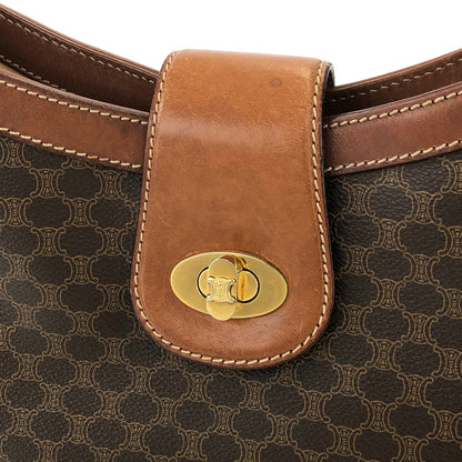 CELINE Macadam Blason Turn lock One handle Shoulder bag Hobo bag Brown Vintage Old CELINE yjpxgm