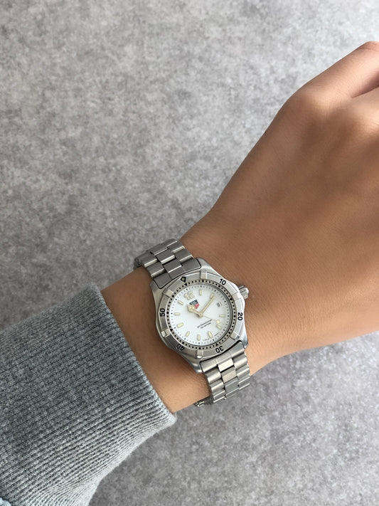 TAG Heuer Quartz Watch Silver Professional 200 wk1311 Vintage j455hr