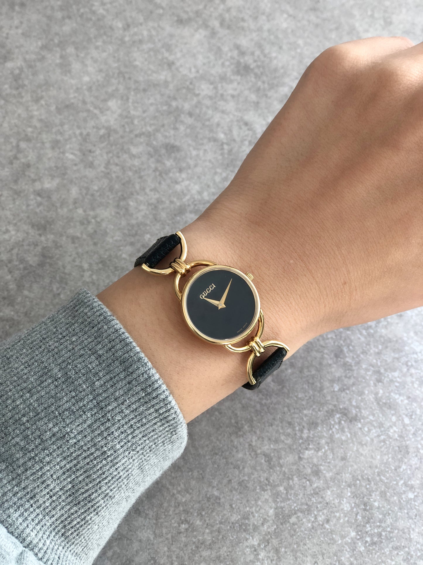 GUCCI Quartz Watch Black 6000L Vintage yav34a