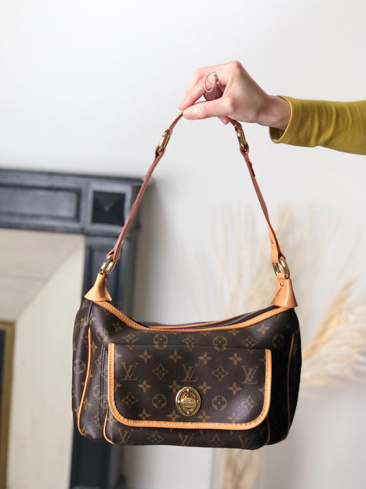 LOUIS VUITTON Monogram Turn Lock Shoulder bag Brown Vintage tah25n