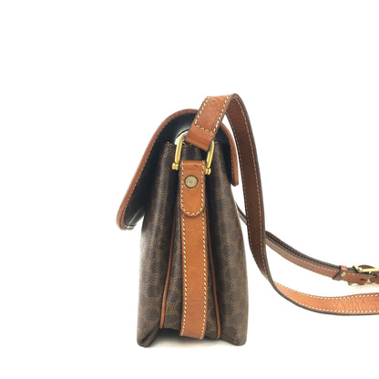 CELINE Macadam Blason Shoulder bag Brown Vintage Old Celine u88gsk