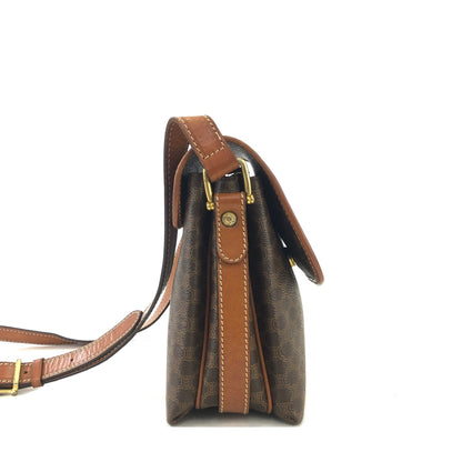 CELINE Macadam Blason Shoulder bag Brown Vintage Old Celine u88gsk